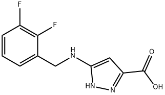 3-[(2,3-Difluorobenzyl)amino]-1H-pyrazole-5-carboxylic acid Struktur