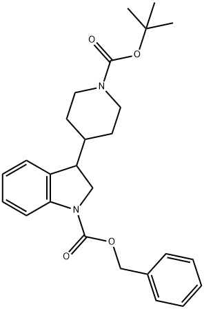 Benzyl 3-(1-(Tert-Butoxycarbonyl)Piperidin-4-Yl)Indoline-1-Carboxylate 化学構造式