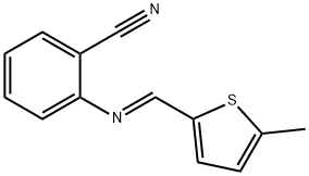 2-{[(5-methyl-2-thienyl)methylene]amino}benzonitrile Struktur