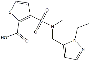 3-([[(1-Ethyl-1H-pyrazol-5-yl)methyl](methyl)amino]sulfonyl)thiophene-2-carboxylic acid Structure