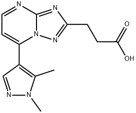 3-[7-(1,5-Dimethylpyrazol-4-yl)-[1,2,4]triazolo[1,5-a]pyrimidin-2-yl]propanoic acid Struktur