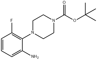 tert-Butyl 4-(2-amino-6-fluorophenyl)piperazine-1-carboxylate Struktur