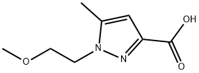 1-(2-Methoxyethyl)-5-methyl-1H-pyrazole-3-carboxylic acid Struktur