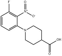 1-(3-Fluoro-2-nitrophenyl)piperidine-4-carboxylic acid Struktur