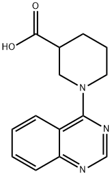 1-(キナゾリン-4-イル)ピペリジン-3-カルボン酸 化学構造式