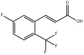 5-Fluoro-2-(trifluoromethyl)cinnamic acid 化学構造式