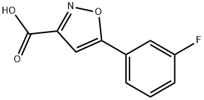 5-(3-フルオロフェニル)-1,2-オキサゾール-3-カルボン酸 化学構造式