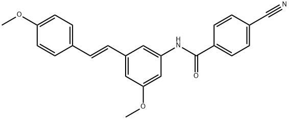 Benzamide, 4-cyano-N-[3-methoxy-5-[(1E)-2-(4-methoxyphenyl)ethenyl]phenyl]- Structure