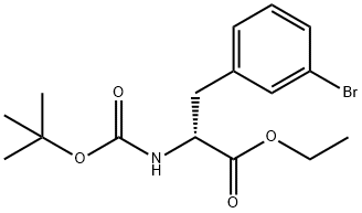 (R)-3-(3-溴苯基)-2-((叔丁氧基羰基)氨基)丙酸乙酯,1192344-13-0,结构式