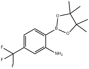 2-(4,4,5,5-tetramethyl-1,3,2-dioxaborolan-2-yl)-5-(trifluoromethyl)aniline 化学構造式