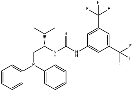 N-[3,5-bis(trifluoromethyl)phenyl]
-N'-[(1S)-1-[(diphenylphosphino)
methyl]-2-methylpropyl]-Thiourea Struktur
