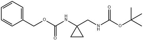 benzyl N-[1-({[(tert-butoxy)carbonyl]amino}methyl)cyclopropyl]carbamate Struktur