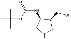 tert-butyl N-[(3S,4S)-4-(hydroxymethyl)pyrrolidin-3-yl]carbamate Struktur