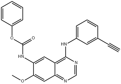 phenyl (4-((3-ethynylphenyl)amino)-7-methoxyquinazolin-6-yl)carbamate Struktur
