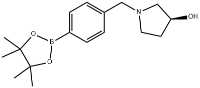 (S)-1-(4-(4,4,5,5-tetramethyl-1,3,2-dioxaborolan-2-yl)benzyl)pyrrolidin-3-ol Struktur