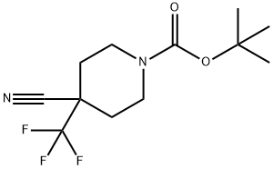 tert-butyl 4-cyano-4-(trifluoromethyl)piperidine-1-carboxylate Structure