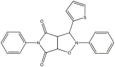 2,5-diphenyl-3-(thiophen-2-yl)tetrahydro-4H-pyrrolo[3,4-d]isoxazole-4,6(5H)-dione Structure