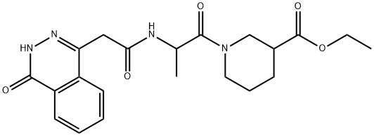 ethyl 1-[2-[[2-(4-oxo-3H-phthalazin-1-yl)acetyl]amino]propanoyl]piperidine-3-carboxylate Structure