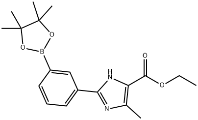 5-Methyl-2-[3-(4,4,5,5-tetramethyl-[1,3,2]dioxaborolan-2-yl)-phenyl]-3H-imidazole-4-carboxylic acid ethyl ester Structure