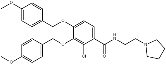 2-chloro-3,4-bis((4-methoxybenzyl)oxy)-N-(2-(pyrrolidin-1-yl)ethyl)benzamide Struktur