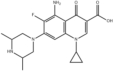 3-Quinolinecarboxylicacid,5-amino-1-cyclopropyl-7-(3,5-dimethyl-1-piperazinyl)-6-fluoro-1,4-dihydro-4-oxo-|化合物 T30183