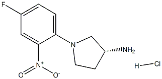 (R)-1-(4-Fluoro-2-nitrophenyl)pyrrolidin-3-amine hydrochloride Struktur