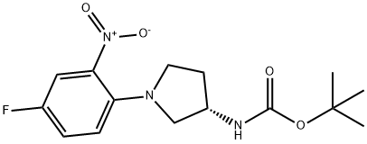 (S)-tert-Butyl 1-(4-fluoro-2-nitrophenyl)pyrrolidin-3-ylcarbamate Structure