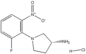 (R)-1-(2-Fluoro-6-nitrophenyl)pyrrolidin-3-amine hydrochloride Struktur