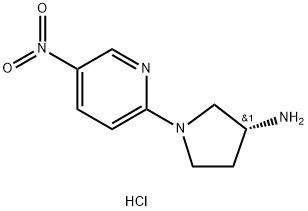 (R)-1-(5-ニトロピリジン-2-イル)ピロリジン-3-アミン塩酸塩 化学構造式