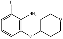 2-フルオロ-6-(テトラヒドロ-2H-ピラン-4-イルオキシ)アニリン 化学構造式