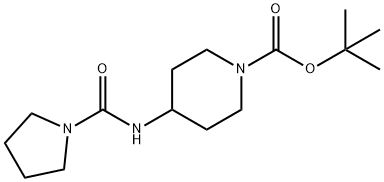 TERT-ブチル 4-[(ピロリジン-1-カルボニル)アミノ]ピペリジン-1-カルボキシレート 化学構造式