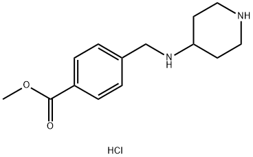 Methyl 4-[(piperidin-4-ylamino)methyl]benzoate dihydrochloride Struktur