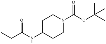 TERT-ブチル 4-プロピオンアミドピペリジン-1-カルボキシレート 化学構造式