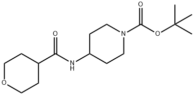 tert-Butyl 4-[(tetrahydro-2H-pyran-4-carbonyl)amino]piperidine-1-carboxylate Structure