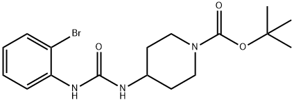 TERT-ブチル 4-[3-(2-ブロモフェニル)ウレイド]ピペリジン-1-カルボキシレート 化学構造式