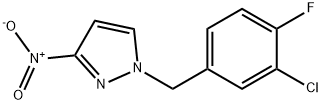 1-[(3-chloro-4-fluorophenyl)methyl]-3-nitro-1H-pyrazole, 1240568-40-4, 结构式