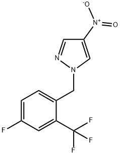 1-{[4-fluoro-2-(trifluoromethyl)phenyl]methyl}-4-nitro-1H-pyrazole Structure