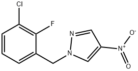 1-[(3-chloro-2-fluorophenyl)methyl]-4-nitro-1H-pyrazole 化学構造式