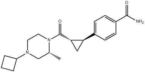 Benzamide, 4-[(1S,2S)-2-[[(2R)-4-cyclobutyl-2-methyl-1-piperazinyl]carbonyl]cyclopropyl]- Structure