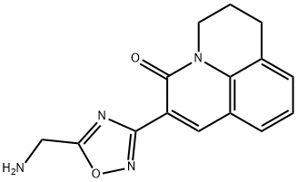 2-(5-Aminomethyl-[1,2,4]oxadiazol-3-yl)-6,7-dihydro-5H-pyrido[3,2,1-ij]quinolin-3-one Structure