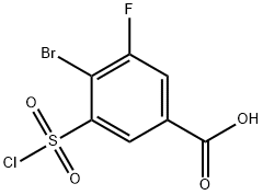 4-Bromo-3-fluoro-5-(chlorosulfonyl)benzoic acid Structure