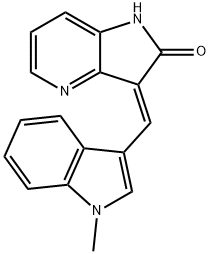 (E)-3-((1-Methyl-1H-Indol-3-Yl)Methylene)-1H-Pyrrolo[3,2-B]Pyridin-2(3H)-One Struktur