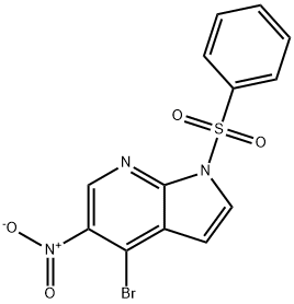 1H-Pyrrolo[2,3-b]pyridine, 4-bromo-5-nitro-1-(phenylsulfonyl)- Struktur