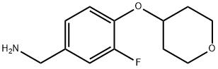 [3-フルオロ-4-(オキサン-4-イルオキシ)フェニル]メタンアミン 化学構造式