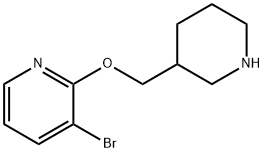 3-bromo-2-(piperidin-3-ylmethoxy)pyridine 化学構造式