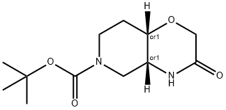 tert-butyl (4aS,8aR)-3-oxohexahydro-2H-pyrido[4,3-b][1,4]oxazine-6(5H)-carboxylate Struktur