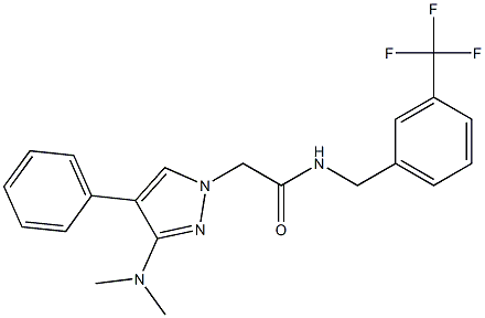 2-[3-(dimethylamino)-4-phenylpyrazol-1-yl]-N-[[3-(trifluoromethyl)phenyl]methyl]acetamide Structure