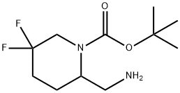 tert-butyl 2-(aminomethyl)-5,5-difluoropiperidine-1-carboxylate Struktur