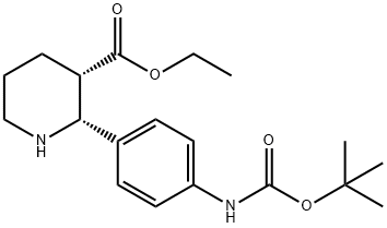 ethyl (2R,3S)-2-(4-((tert-butoxycarbonyl)amino)phenyl)piperidine-3-carboxylate Structure