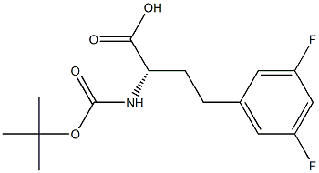 (S)-2-((叔丁氧基羰基)氨基)-4-(3,5-二氟苯基)丁酸, 1260592-43-5, 结构式